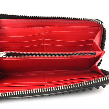 Christian Louboutin Calfskin Panettone Spiked Zip Around Wallet Black 5 of 13
