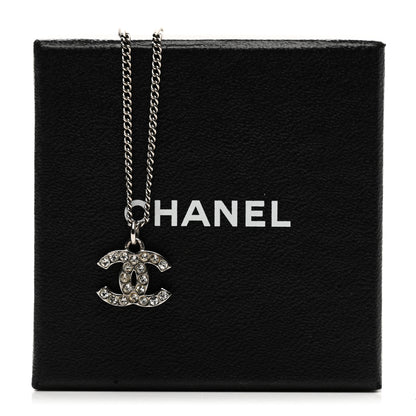 Chanel Crystal Timeless CC Necklace Silver 6 of 6