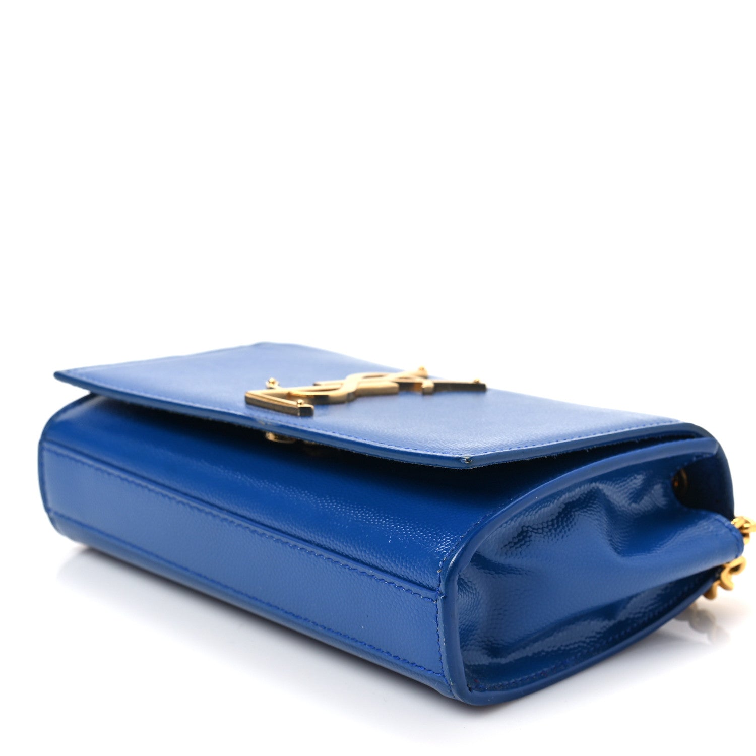 Saint Laurent Grain De Poudre Small Classic Monogram Kate Satchel Royal Blue 7 of 7