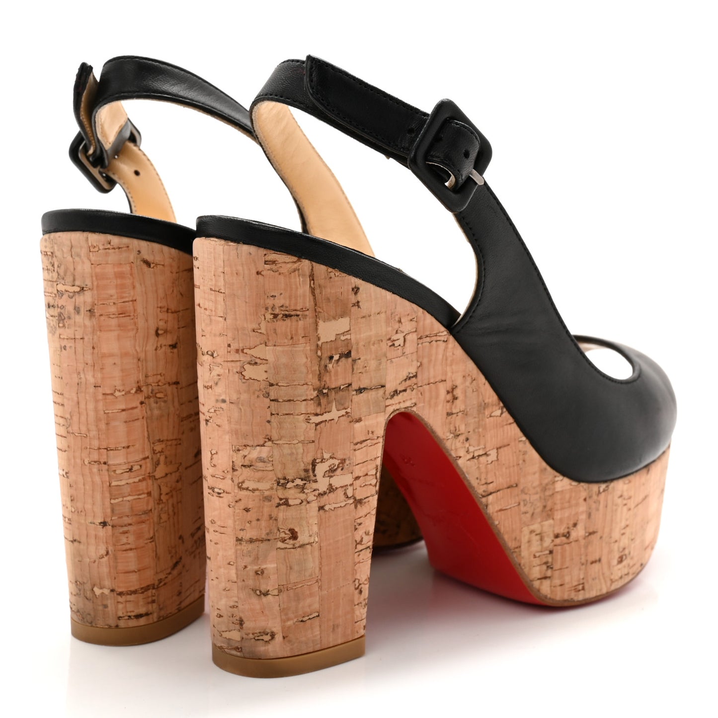 Calfskin Cork Dona Anna 120 Wedges 36 Black Natural
