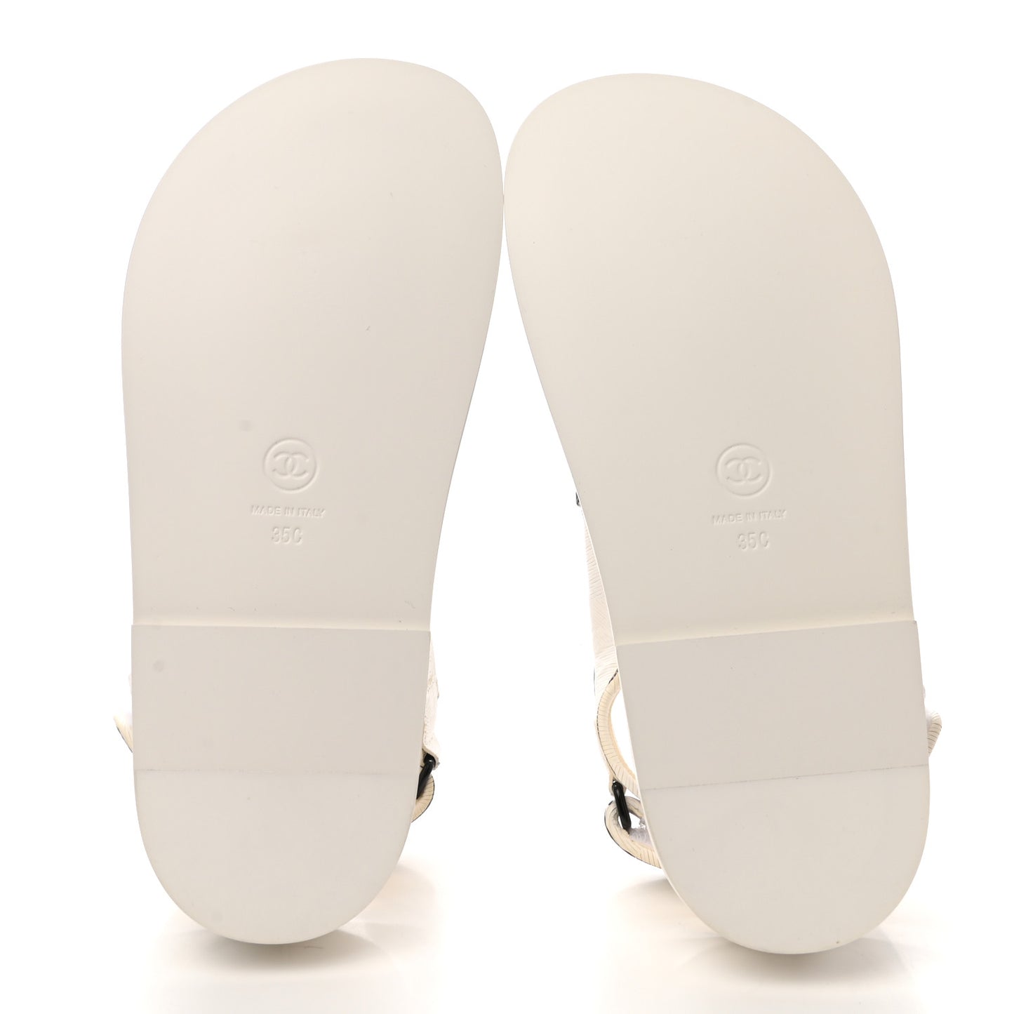 Calfskin Printed Velcro Dad Sandals 35 White Black