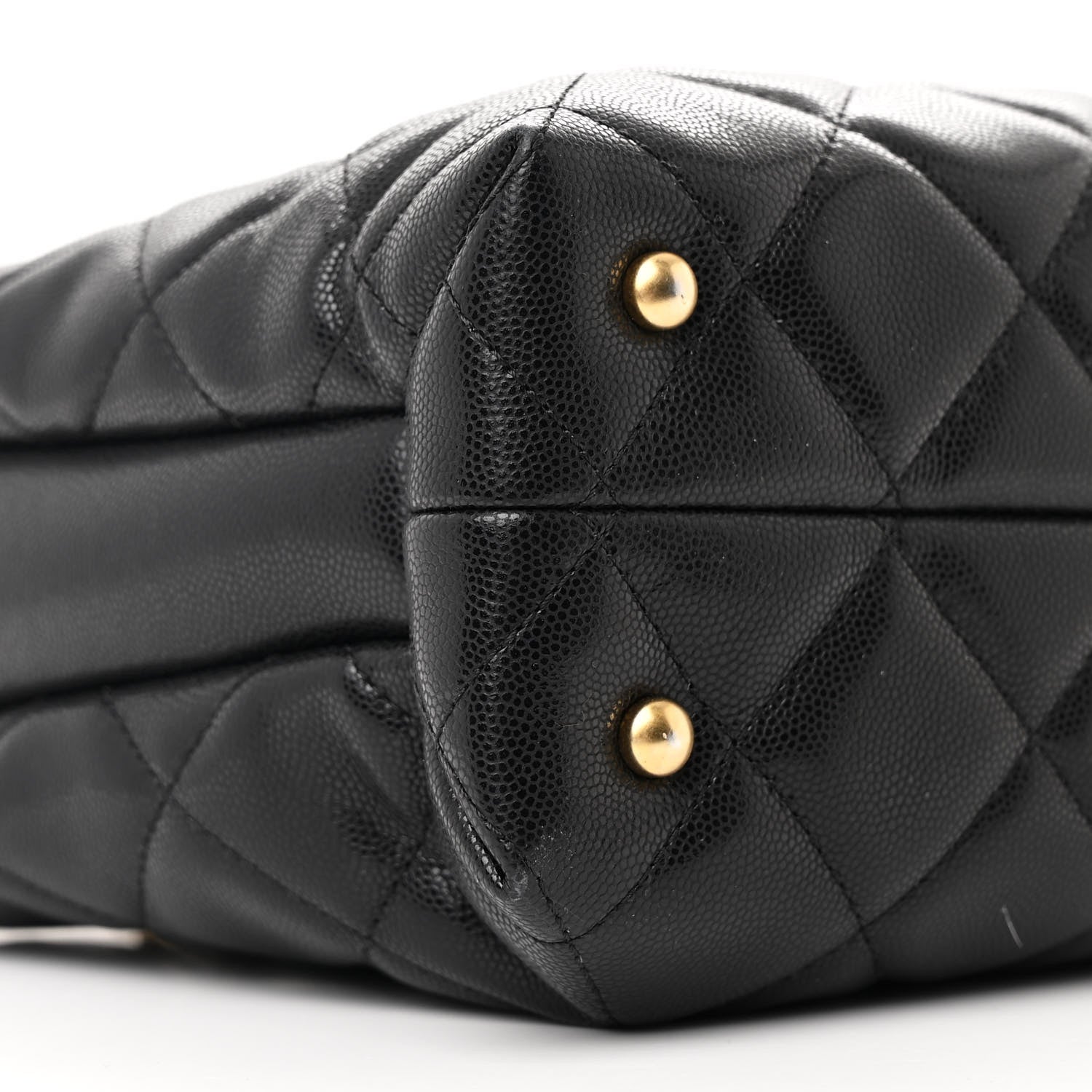 Chanel Shiny Caviar Quilted Chain Handle Shopping Tote Black 10 of 12