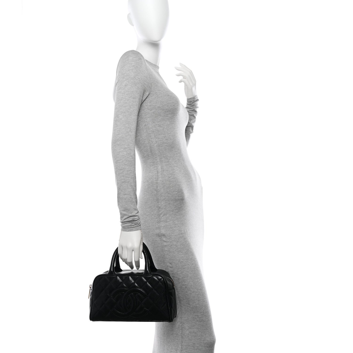 Chanel Caviar Quilted Small Bowler Black 2 of 13