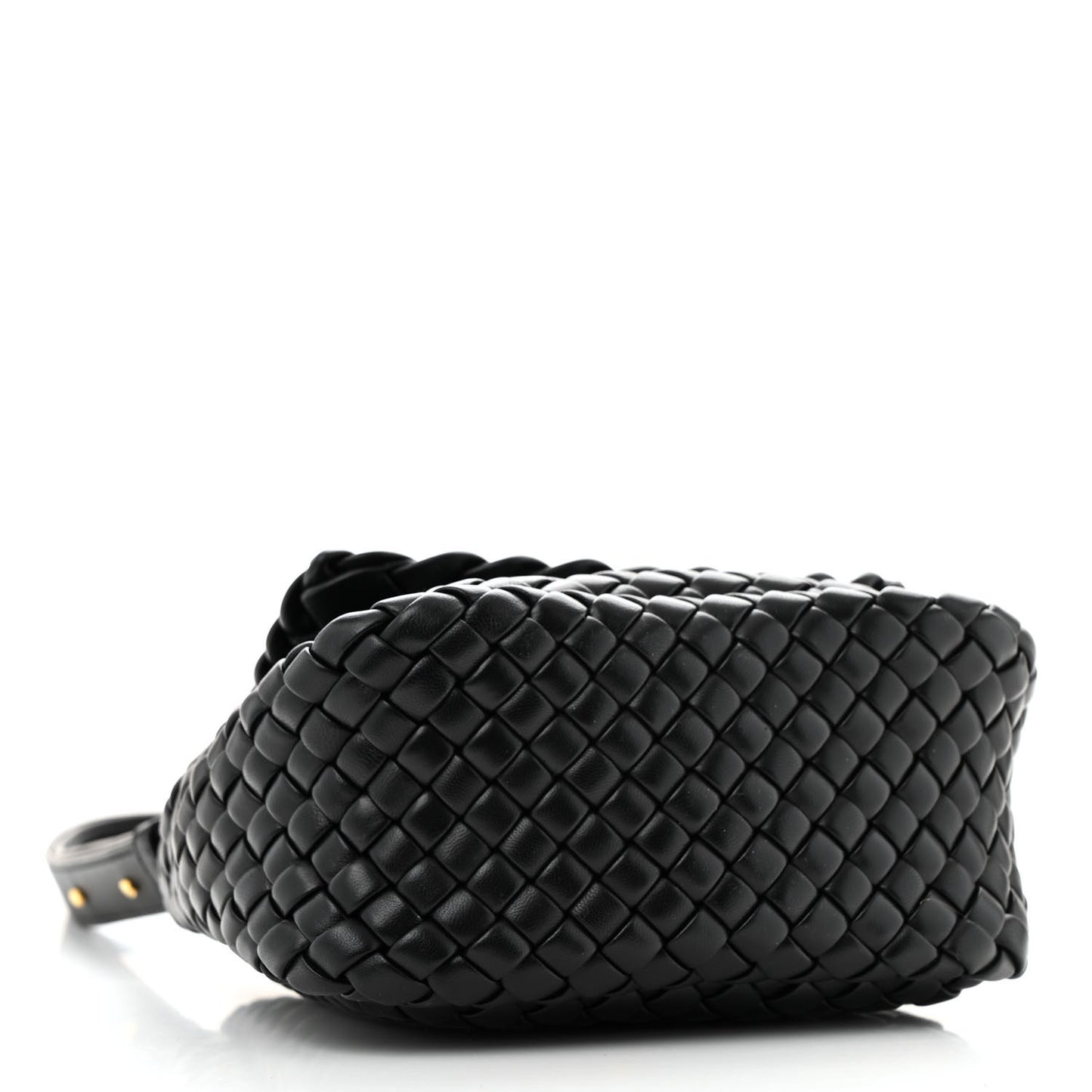 Nappa Intrecciato Mini Cobble Shoulder Bag Black