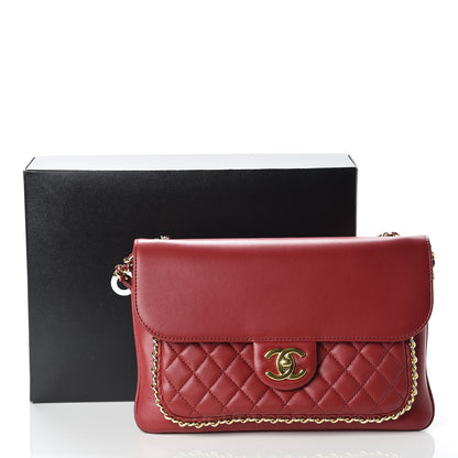 Chanel Lambskin Quilted Large CC Unchained Crossbody Red 10 of 10