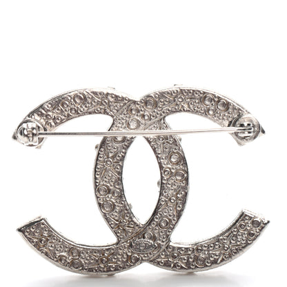 Chanel Swarovski Crystal Large CC Brooch Silver 3 of 4