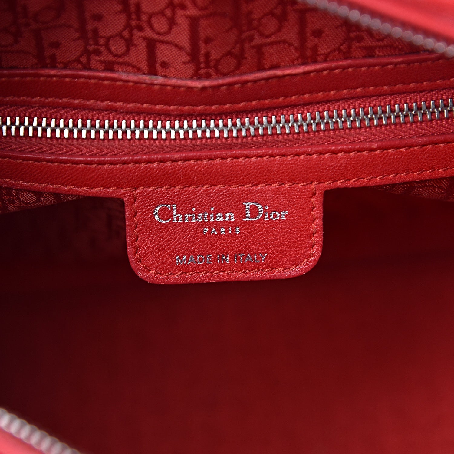 Christian Dior Lambskin Cannage Large Lady Dior Red 6 of 11