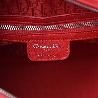 Christian Dior Lambskin Cannage Large Lady Dior Red 6 of 11