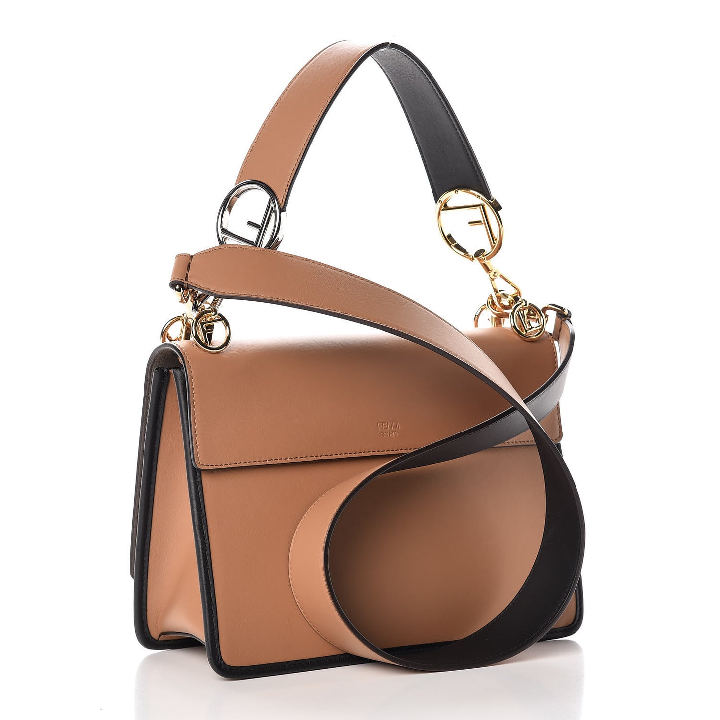 Vitello Century F is Fendi FF Embossed Kan I Shoulder Bag Orzo Tobacco
