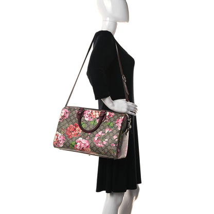 Gucci GG Supreme Monogram Blooms Medium Boston Beige Multicolor Dry Rose 2 of 13