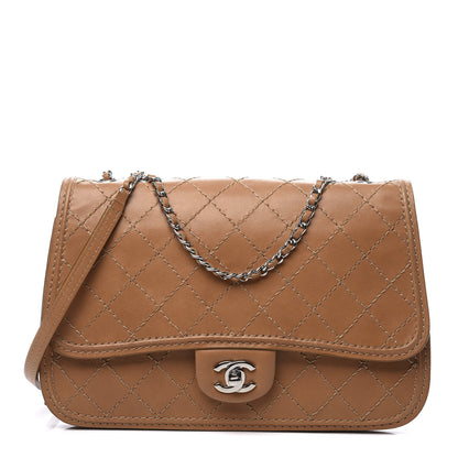 Chanel Calfskin Stitch Medium Flap Brown 1 of 10