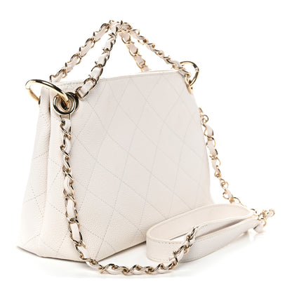 Chanel Caviar Quilted Small City Walk Hobo White 3 of 12