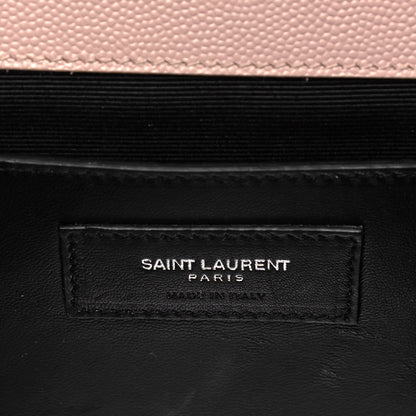 Saint Laurent Grain De Poudre Textured Mixed Matelasse Medium Triquilt Monogram Satchel Marble Pink 6 of 9