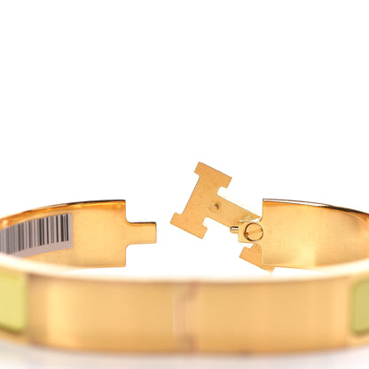 Hermes Enamel Narrow Clic Clac H Bracelet GM Jaune Citron 4 of 6