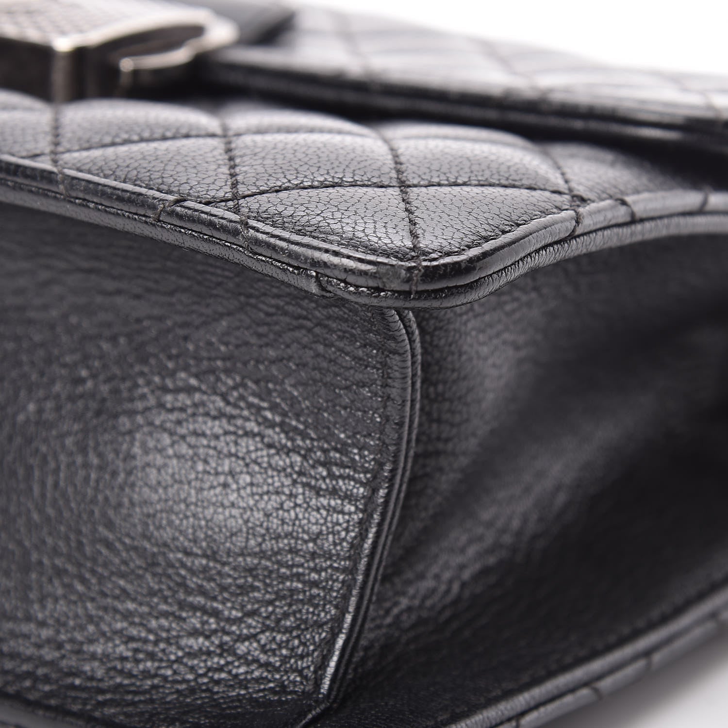 Chanel Goatskin Quilted Small CC University Top Handle Flap Black 8 of 11