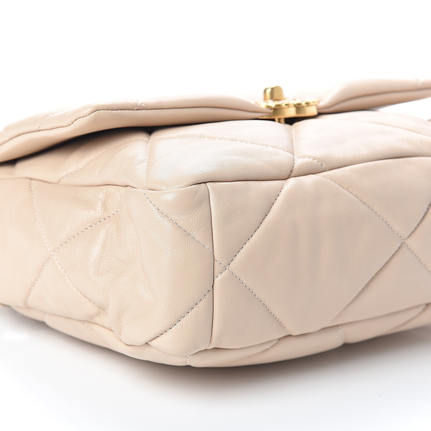 Chanel Lambskin Quilted Large 19 Flap Beige 8 of 9