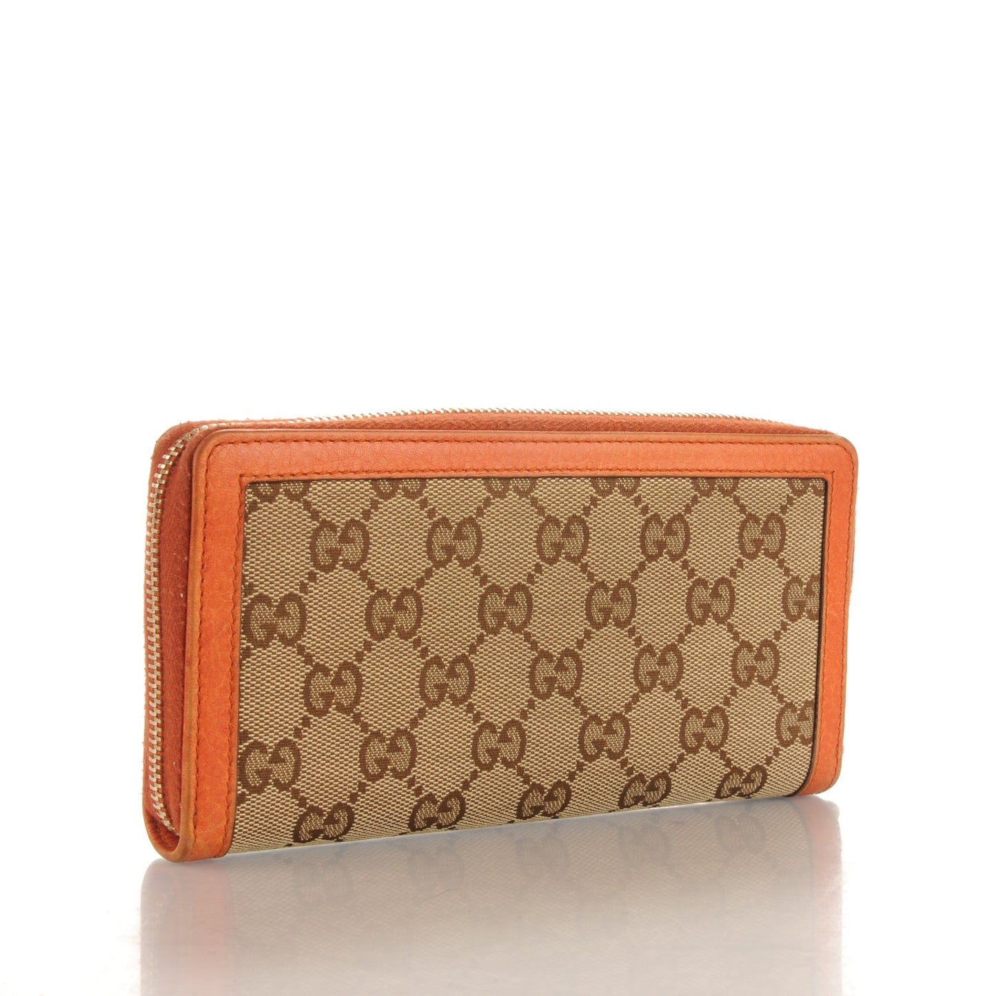 Monogram Bamboo Tassel Zip Around Wallet Orange