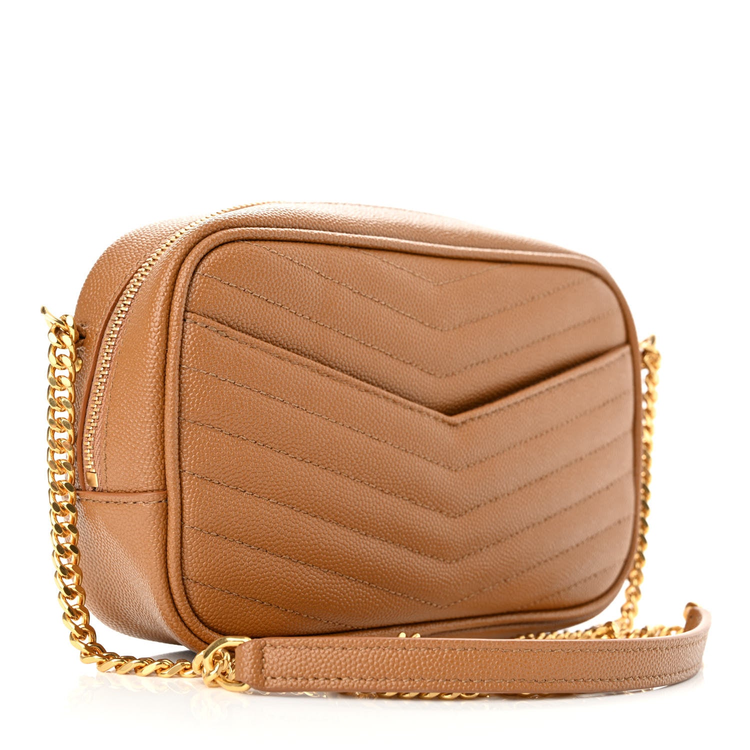 Saint Laurent Grain De Poudre Matelasse Monogram Mini Lou Camera Bag Dark Natural 3 of 11