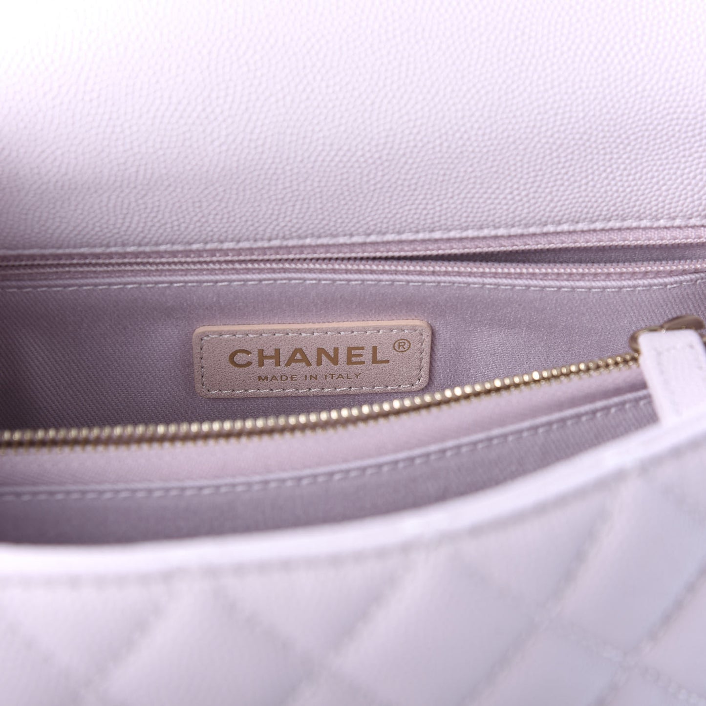 Caviar Quilted Small Coco Handle Flap Lilas Lilac