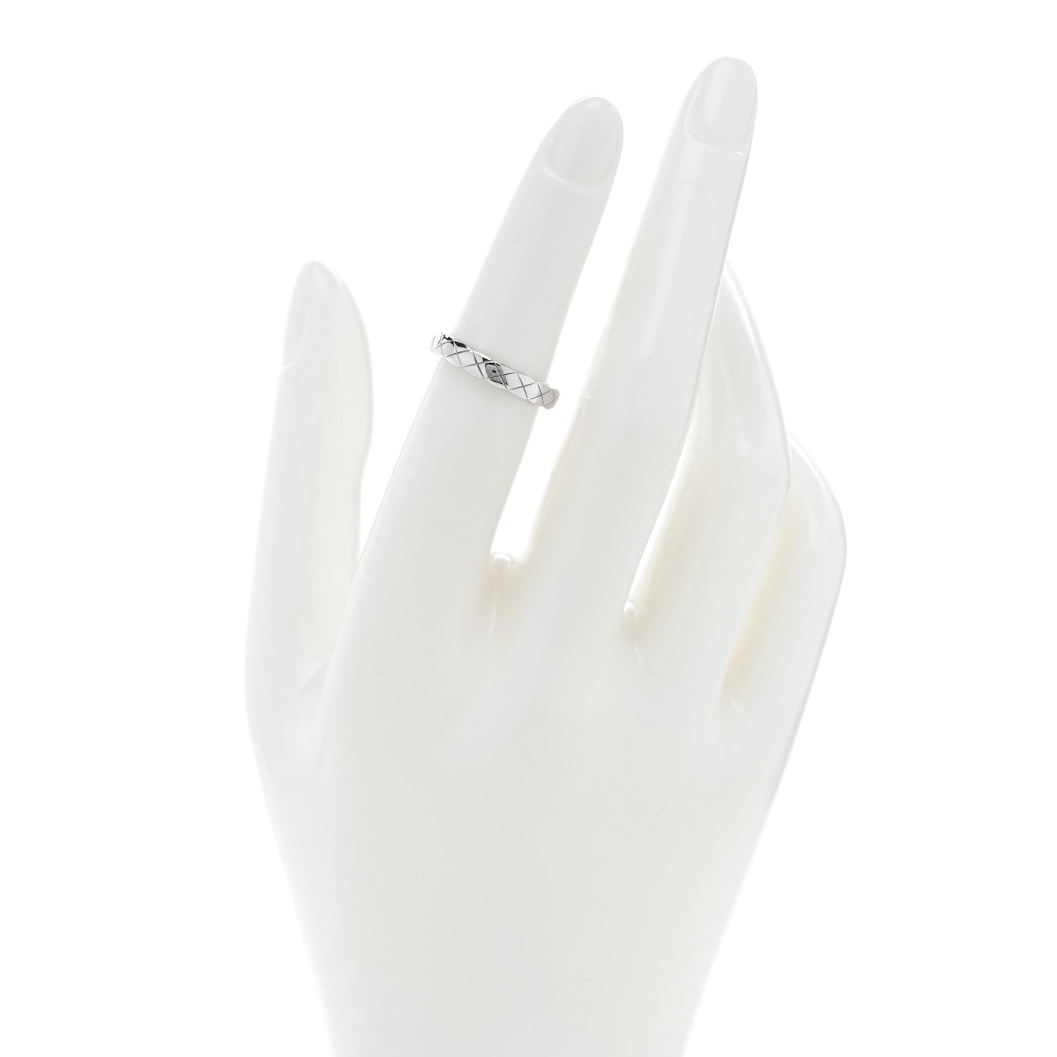 Chanel 18K White Gold Mini Coco Crush Ring 50 5.25 2 of 5