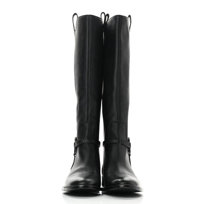 Gucci Calfskin Interlocking G Knee High Boots 39.5 Black 2 of 10