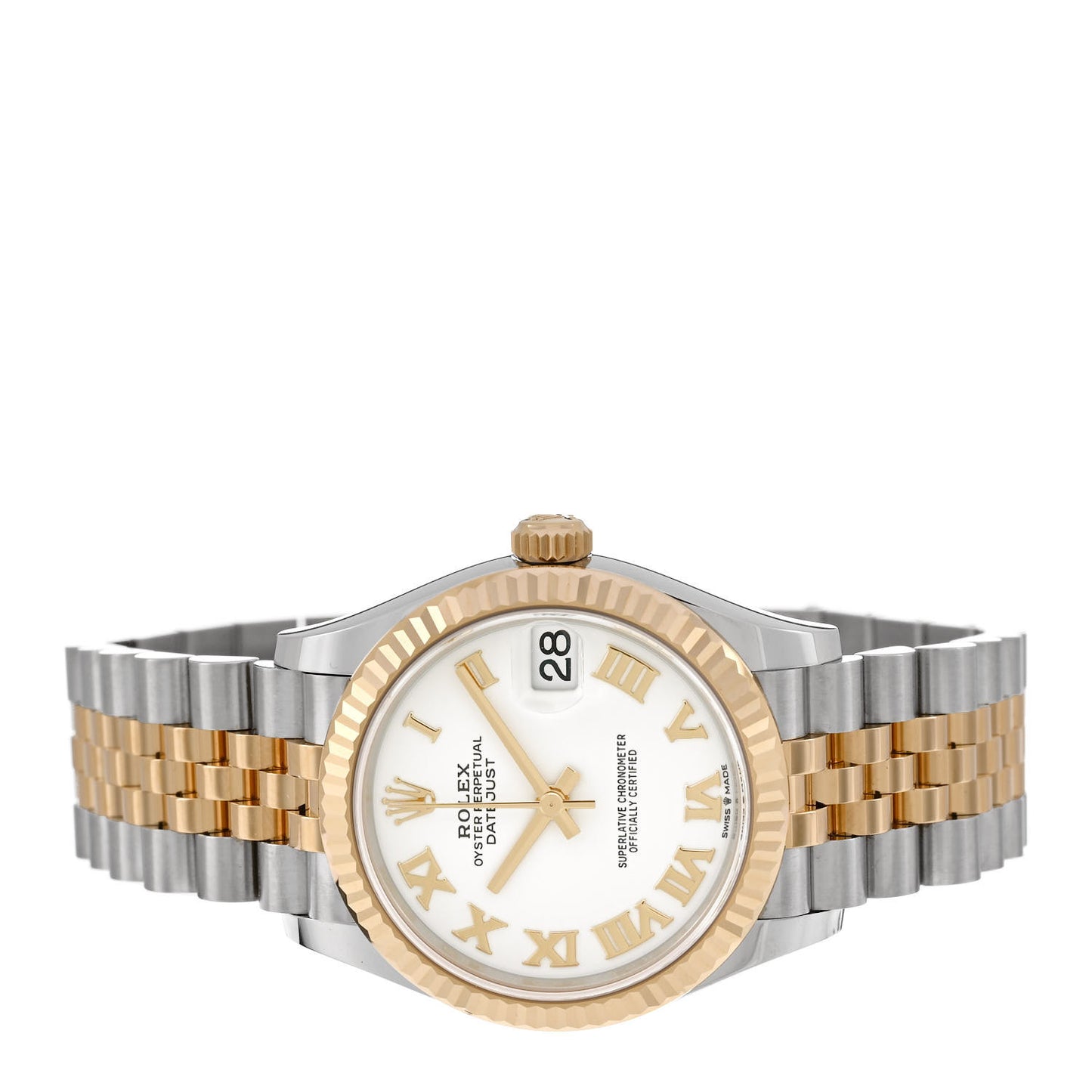 Stainless Steel 18K Yellow Gold 31mm Oyster Perpetual Datejust Watch White Roman 278273