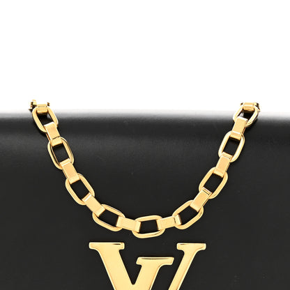 Louis Vuitton Calfskin Chain Louise MM Black 7 of 13