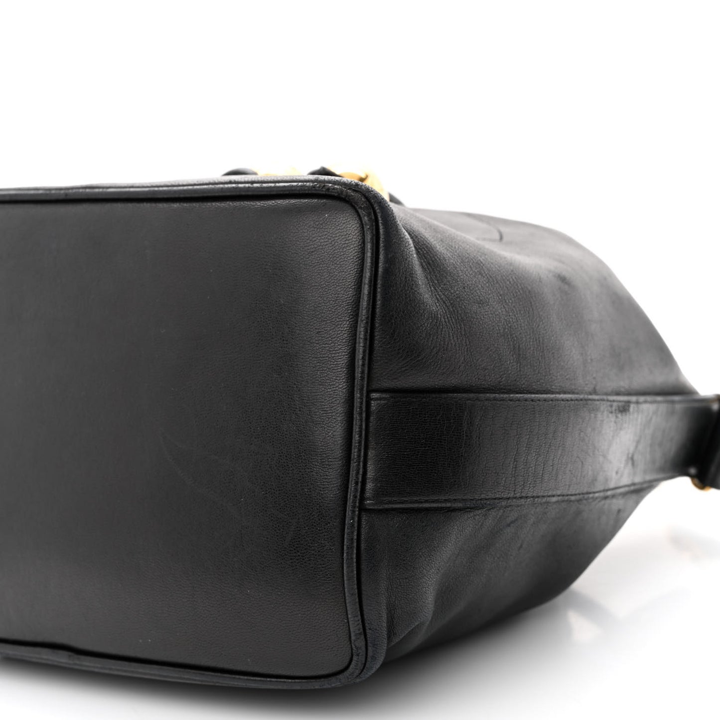 Lambskin CC Drawstring Bag Black