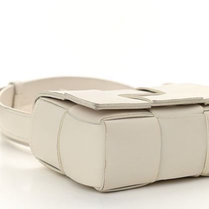 Bottega Veneta Lambskin Maxi Intrecciato Extra Mini Cassette Crossbody Bag White 8 of 9