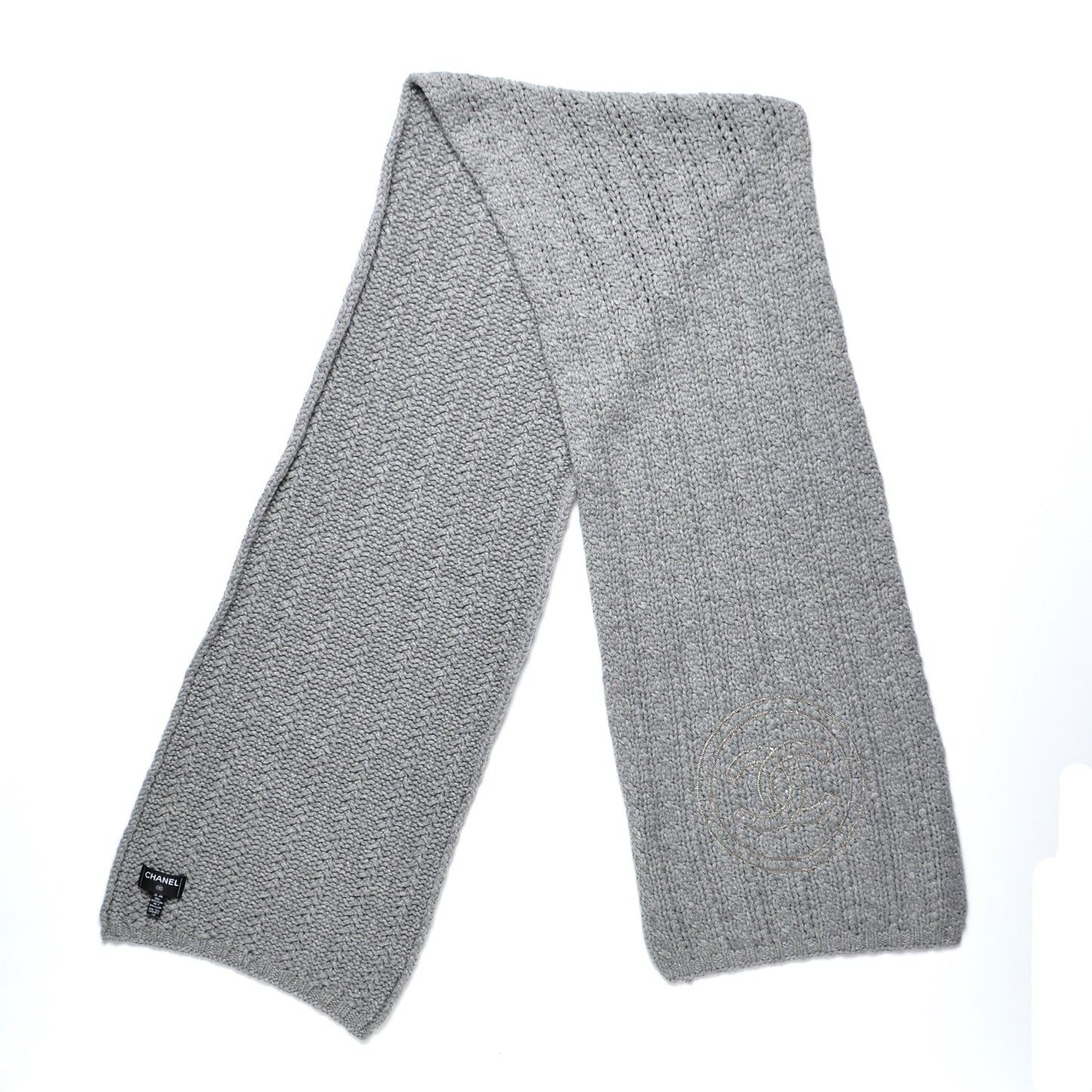 Cashmere Chain CC Scarf Grey