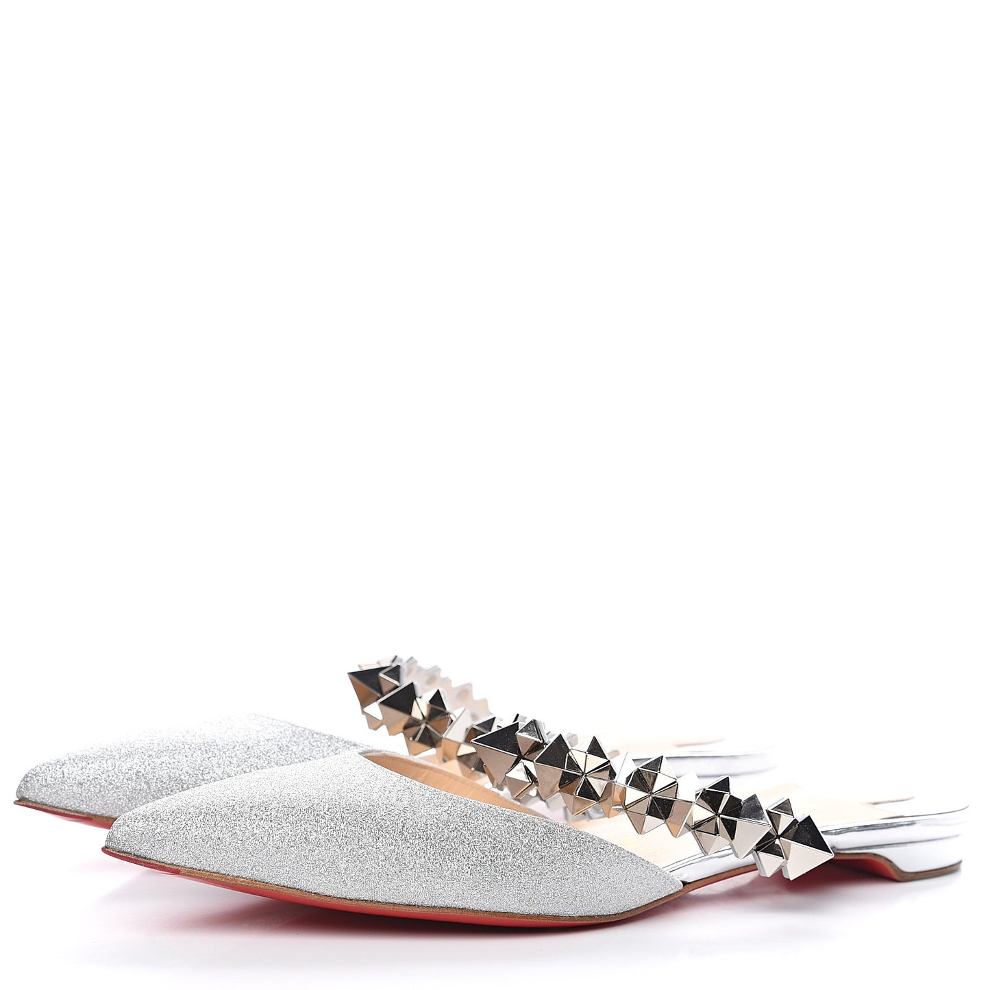 Mini Glitter Planet Choc Flat Mules 37.5 Silver