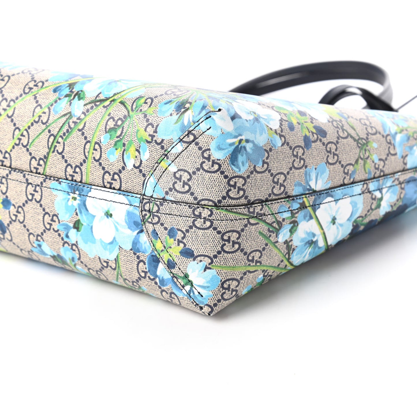 GG Supreme Monogram Blooms Medium Reversible Tote Beige Blue Navy