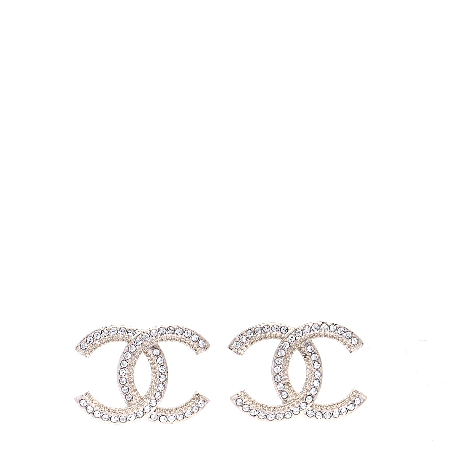 Chanel Crystal CC Earrings Gold 1 of 6