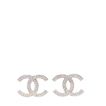 Chanel Crystal CC Earrings Gold 1 of 6