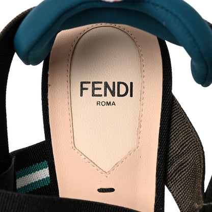 Fendi Technical Mesh Colibri 55mm Slingback Pumps 37 Black Verde Military 7 of 10