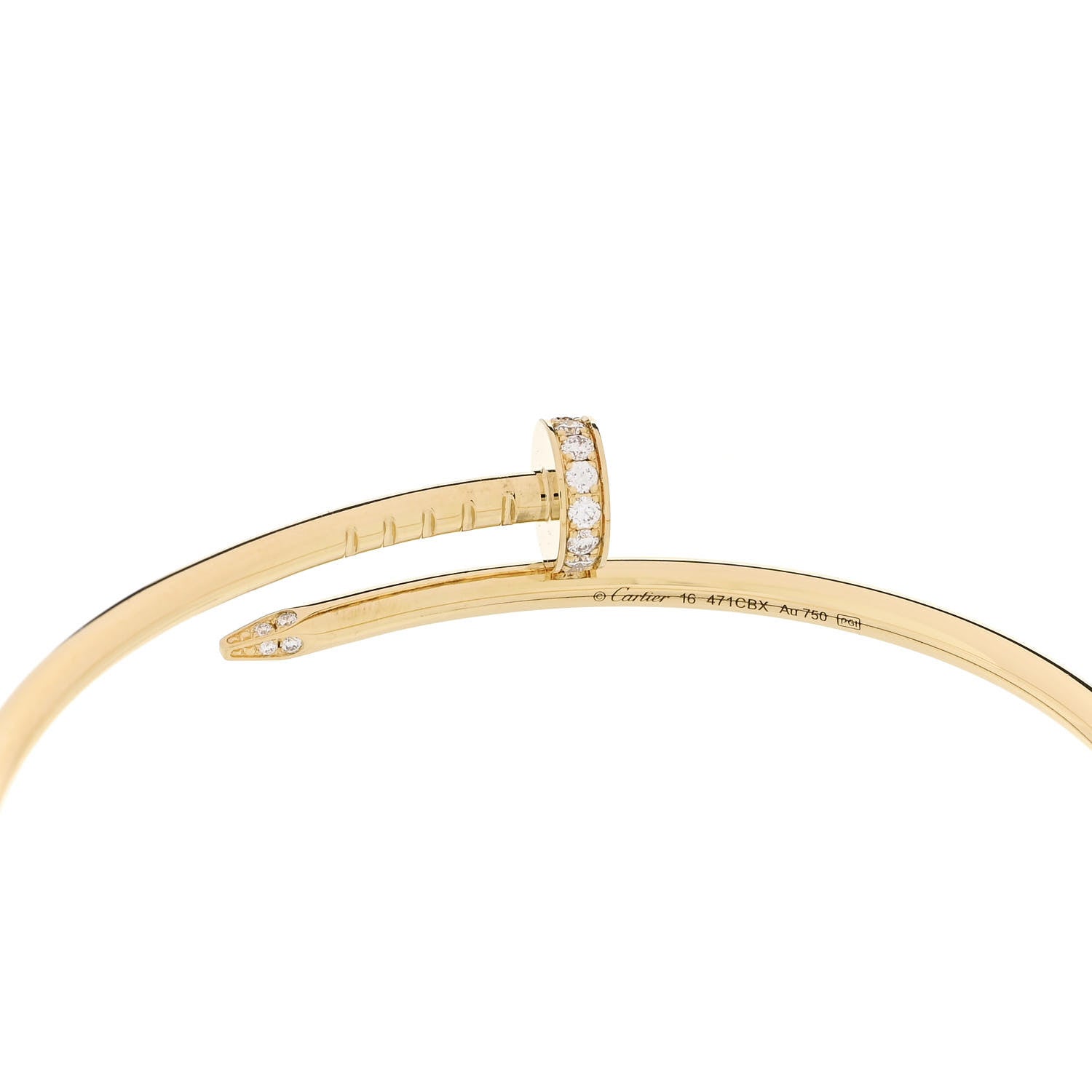 Cartier 18K Yellow Gold Diamond Small Juste Un Clou Bracelet 4 of 5