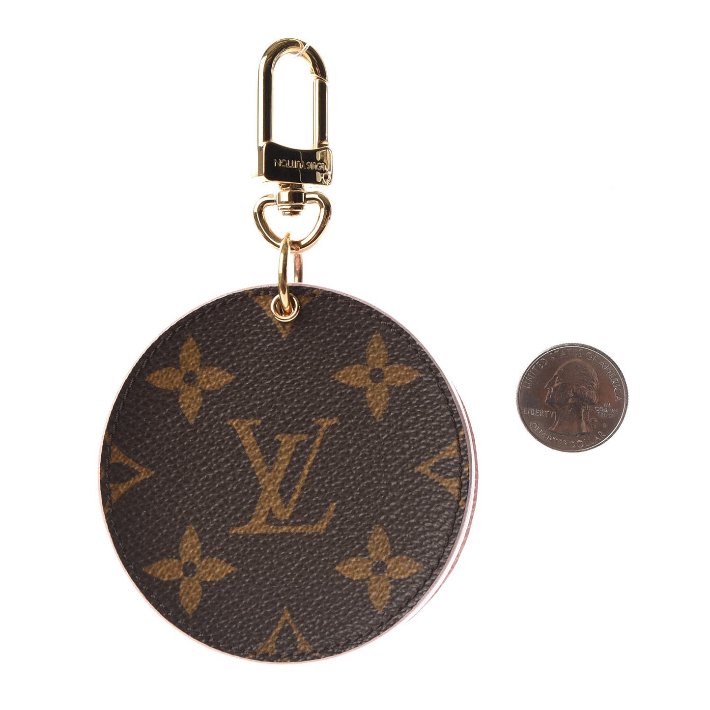 Monogram LV Mirror Bag Charm Key Holder Rose Ballerine