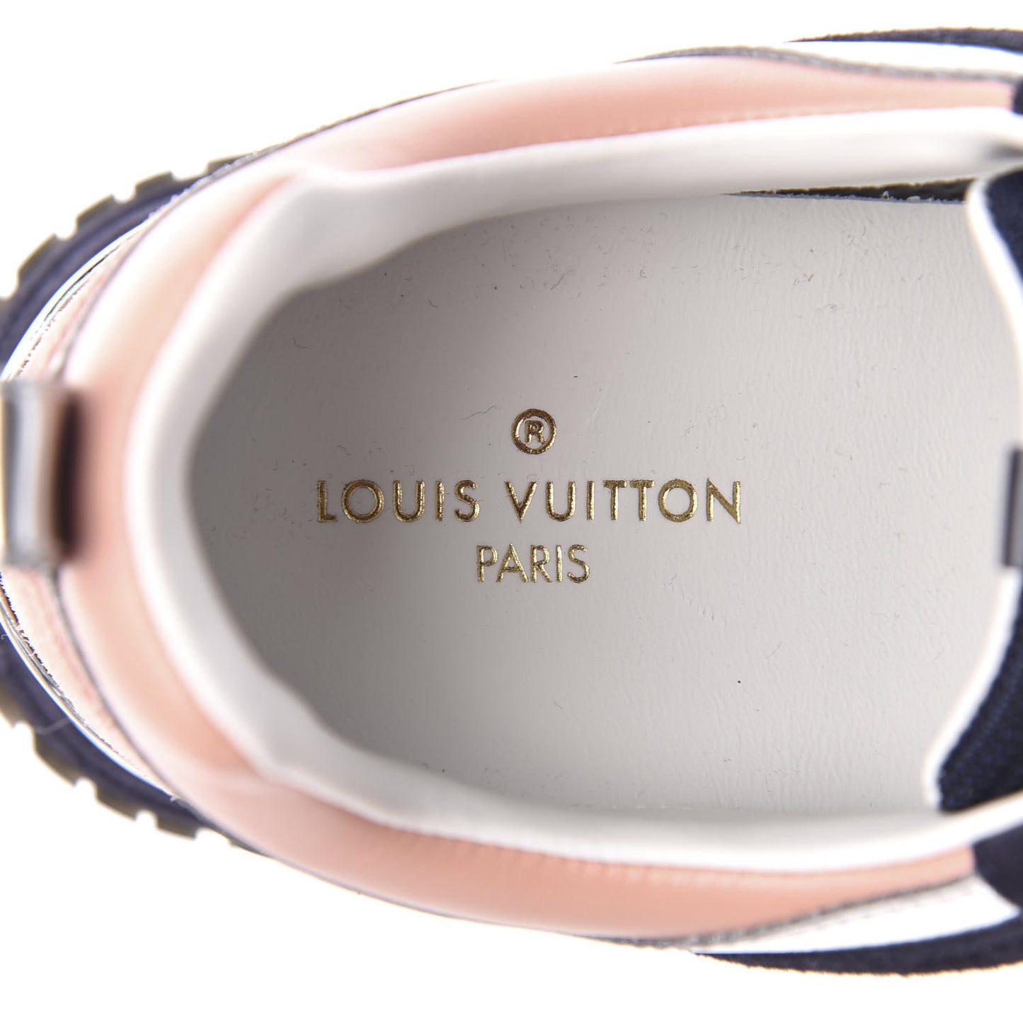 Suede Calfskin Run Away Sneakers 37 Blue Pink White
