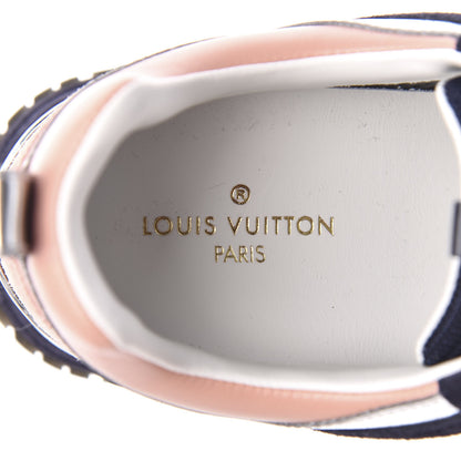 Louis Vuitton Suede Calfskin Run Away Sneakers 37 Blue Pink White 7 of 8
