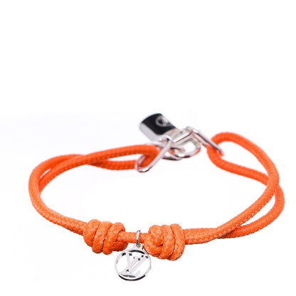 Louis Vuitton Sterling Silver Virgil Abloh Lockit Adjustable Cord Bracelet Orange 2 of 3