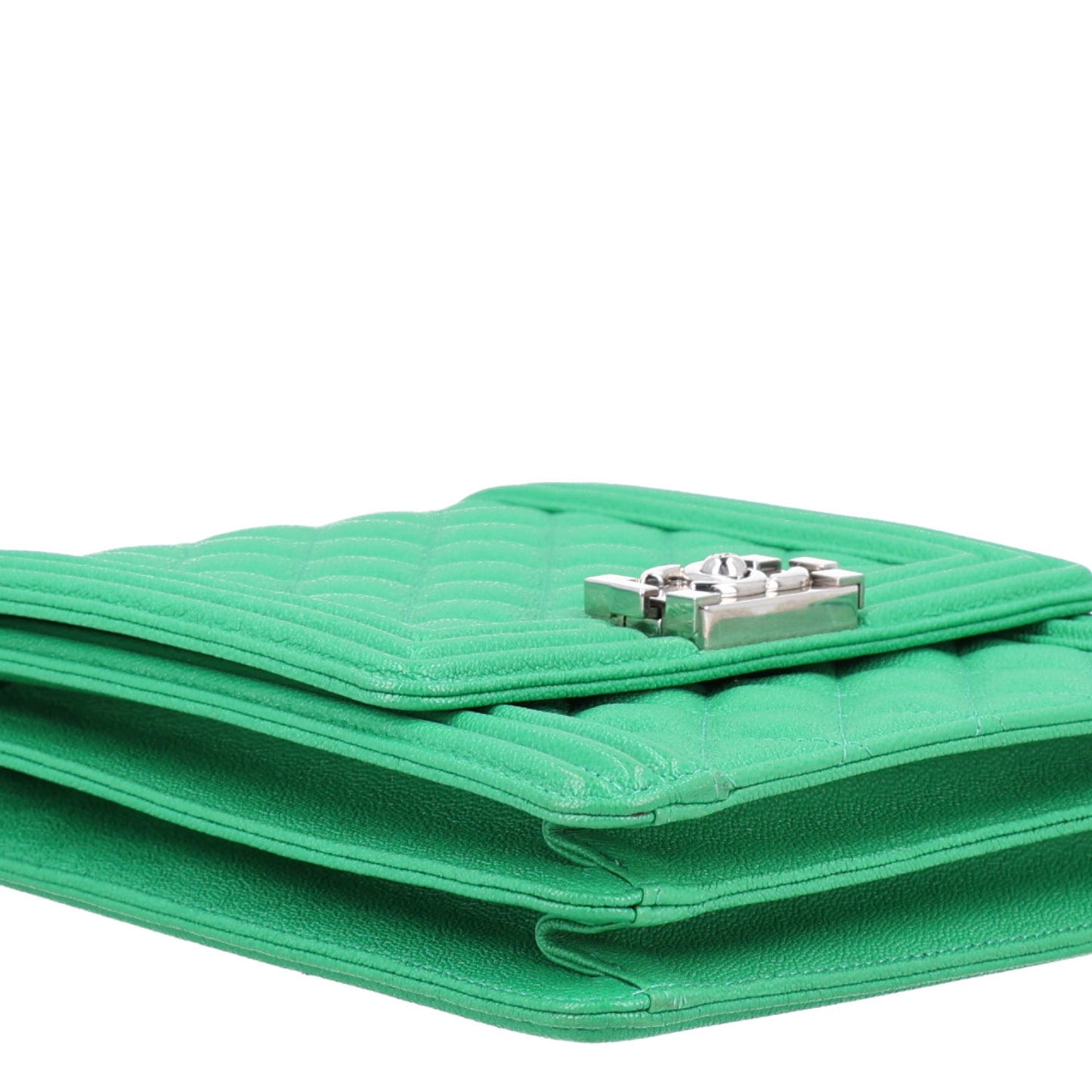 Caviar Quilted North South Boy Flap Green