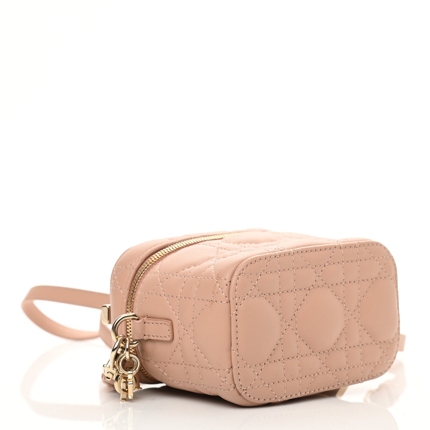 Lambskin Cannage Micro Vanity Case Rose Des Vents