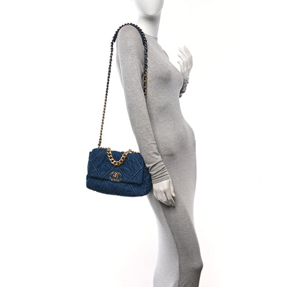 Chanel Denim Quilted Medium Chanel 19 Flap Blue 2 of 11