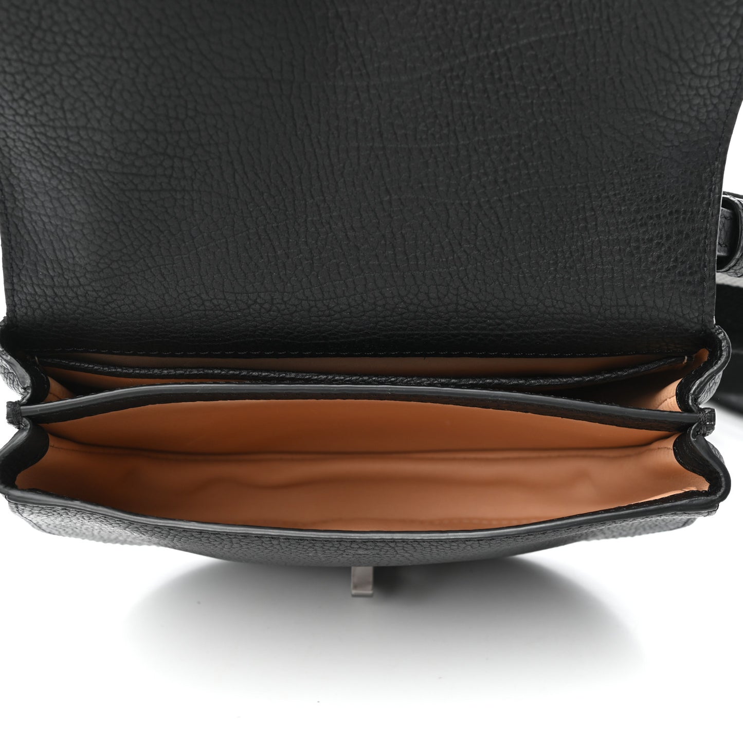 Crispy Calfskin Mini Le Mutin Saddle Bag Black