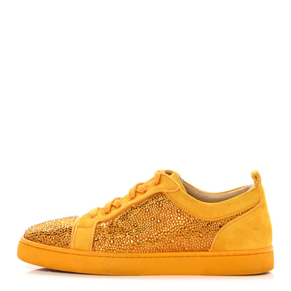 Christian Louboutin Calfskin Veau Velours Strass Louis Junior Flat Sneakers 41 Topaz 1 of 26