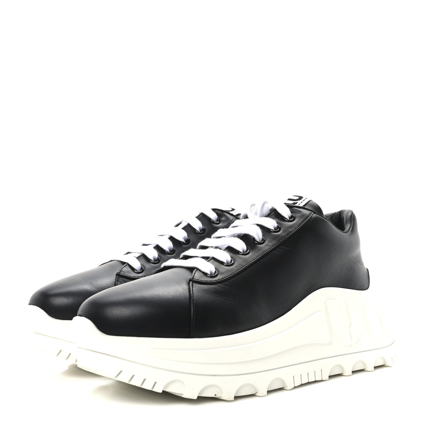 Vitello Soft 2 Logo Platform Sneakers 39 Black