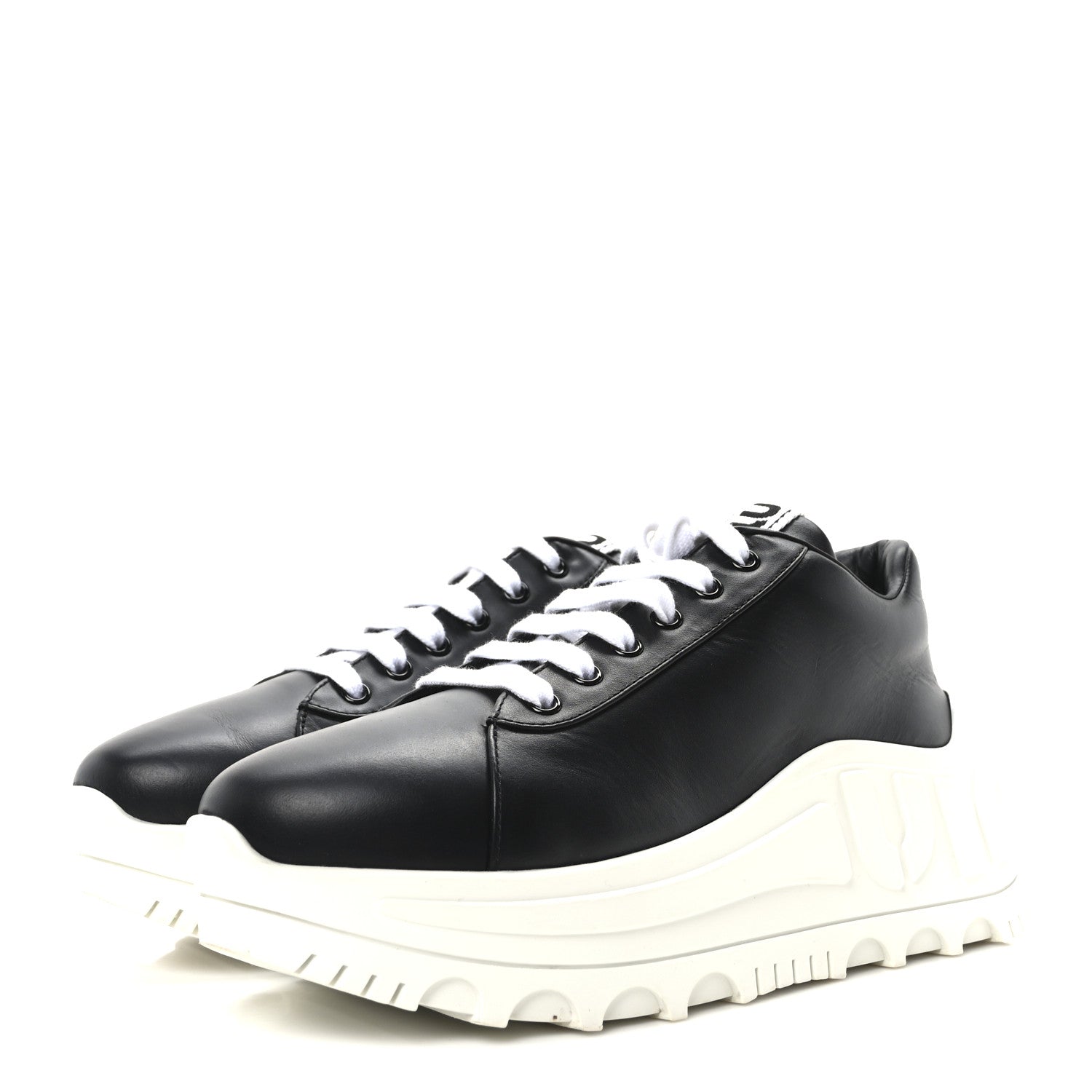 Miu Miu Vitello Soft 2 Logo Platform Sneakers 39 Black 4 of 9