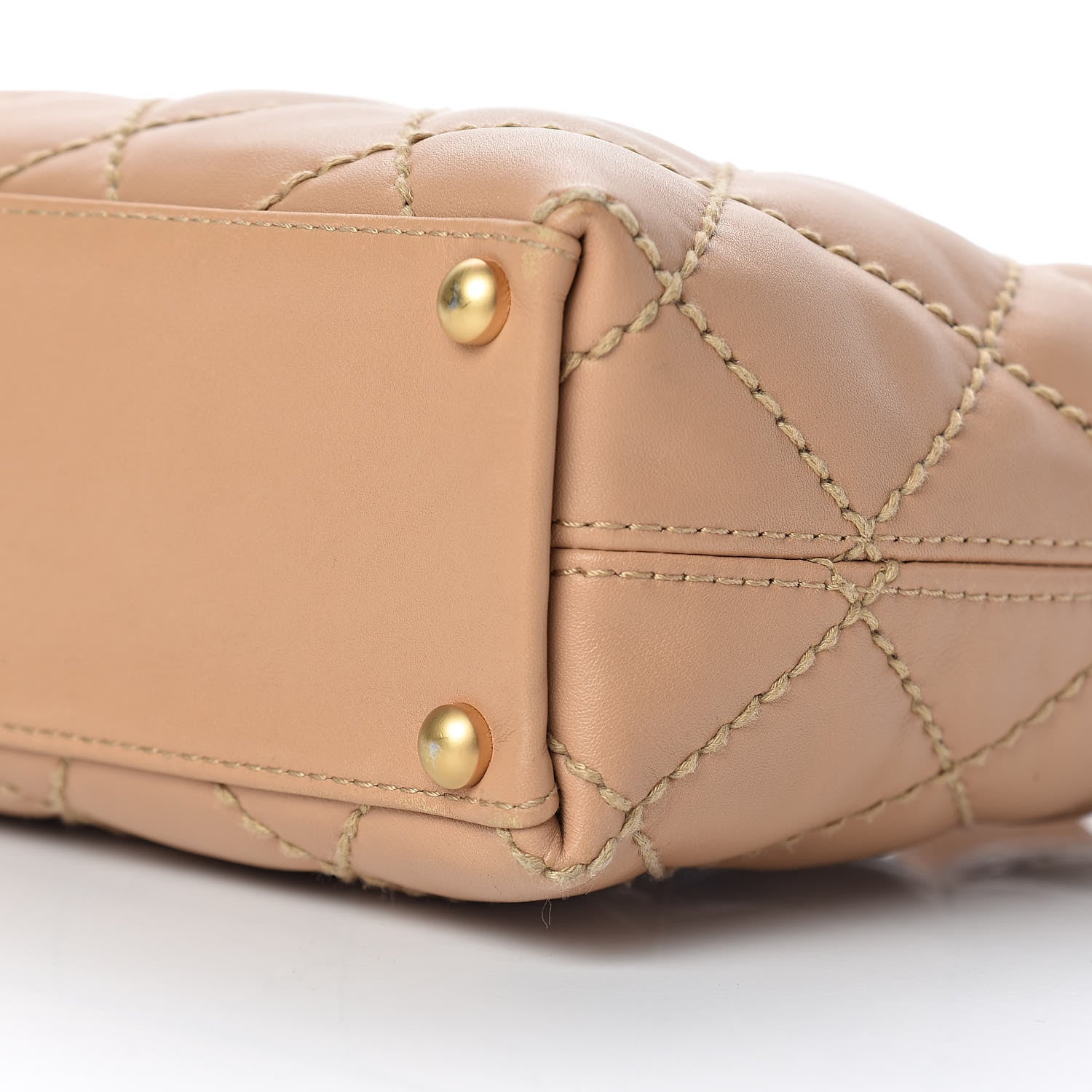 Chanel Calfskin Quilted Surpique Stitch Small Tote Beige 9 of 10