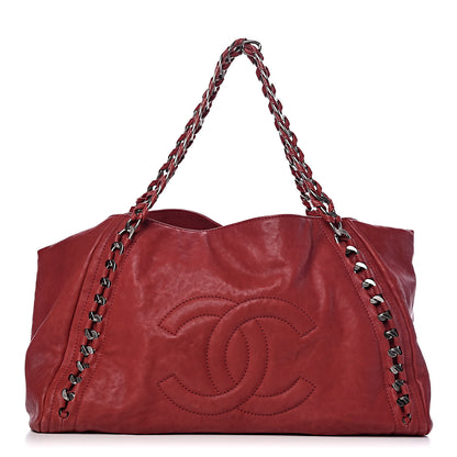 Chanel Calfskin Large East West Modern Chain Tote Red 1 of 11