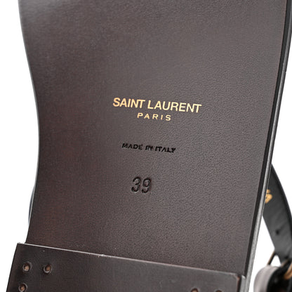 Saint Laurent Calfskin Culver Flat Sandals 39 Dark Brown 7 of 8